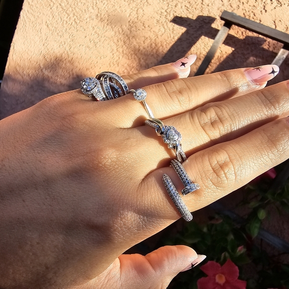 Heart Diamond Thin Ring 925 - Picture 4 of 6